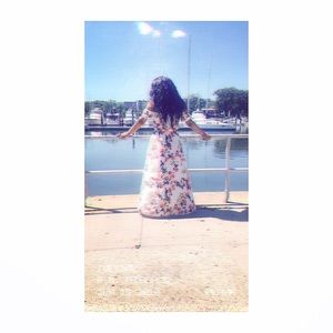 Flower Romper Dress With Ling Train